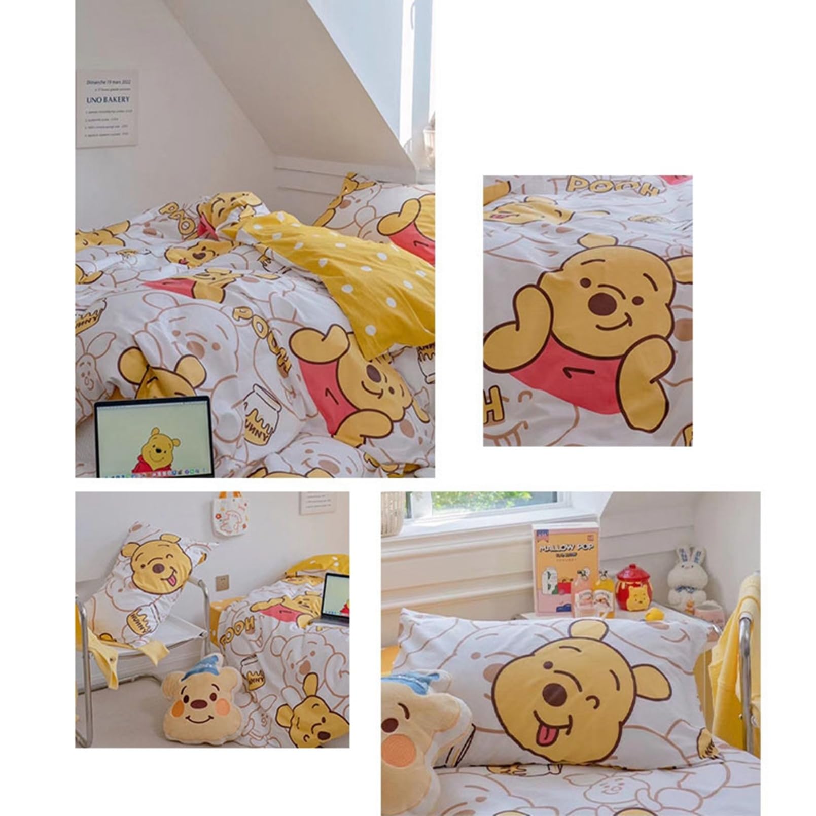 Amazon｜くまのプーさん 布団カバー 掛け布団カバー 綿100% 3点セット